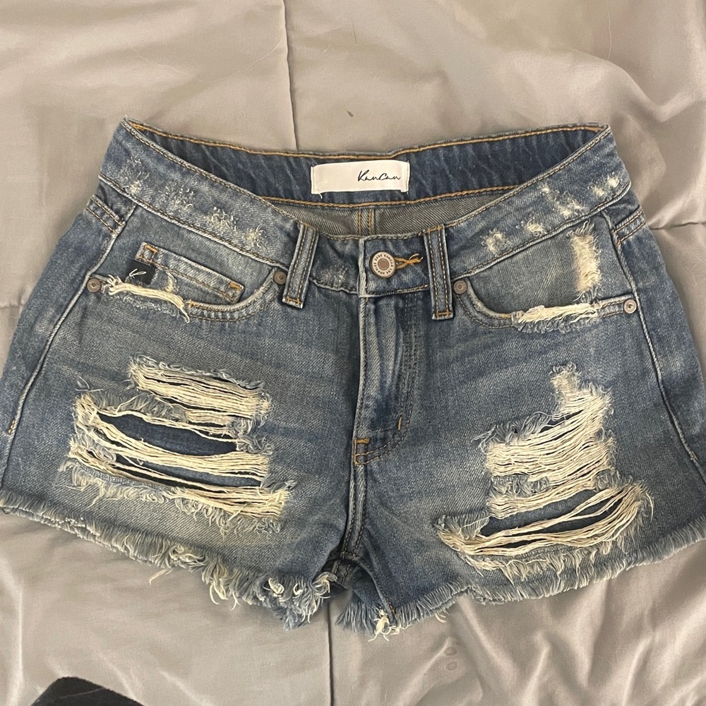 KanCan Distressed Blue Jean Shorts